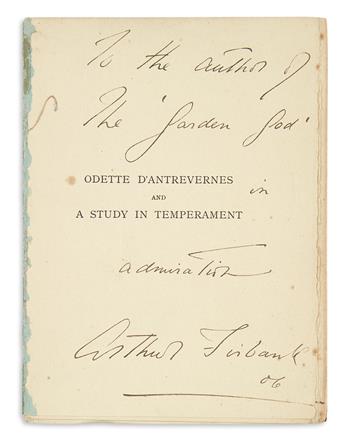 FIRBANK, ARTHUR ANNESLEY RONALD. Odette DAntrevernes and A Study in Temperament.
